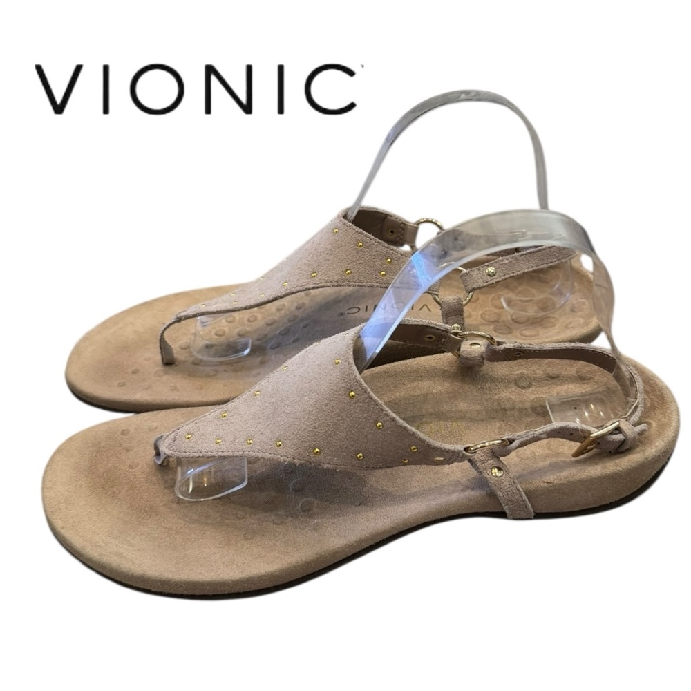 Vionic Margot Suede Gold Studs Adjustable Backstr… - image 1